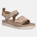 Dětské semišové sandály UGG GOLDENSTAR béžová barva