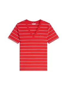 TOMMY HILFIGER Tričko 'Cody'  červená / biela
