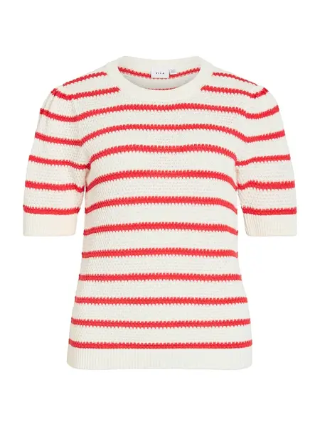 VILA Sveter 'VIDalo'  jasne červená / biela