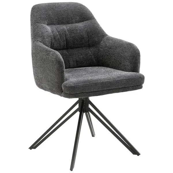 MID.YOU ŽIDLE S PODRUČKAMI, mikrovlákno, antracitová