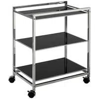 XXXL SERVÍROVACÍ VOZÍK, černá, barvy nerez oceli, 60,5/73,5/40,5 cm