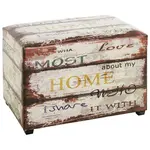 TRUHLOVÁ LAVICE, textil, kompozitní dřevo, 58/42/39 cm