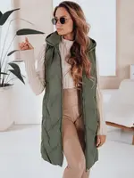 Dámská zelená vesta s kapucí