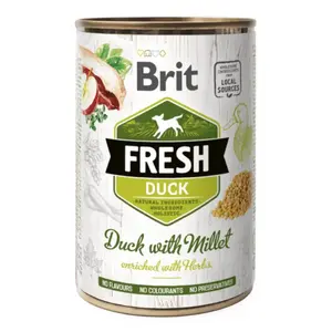 Brit Fresh Dog konzerva Duck with Millet 400 g