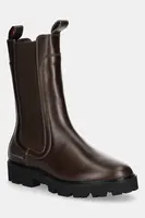 Kožené kotníkové boty Tommy Hilfiger TH LTHR MID CHELSEA