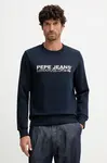 Mikina Pepe Jeans pánská, tmavomodrá barva, s potiskem, PM5800029