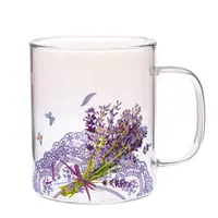 Skleněný hrnek LEVANDULE 410 ml