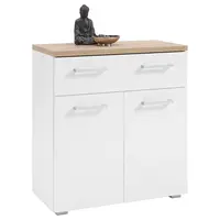 MID.YOU BOTNÍK, bílá, barvy dubu, 78/85/38 cm