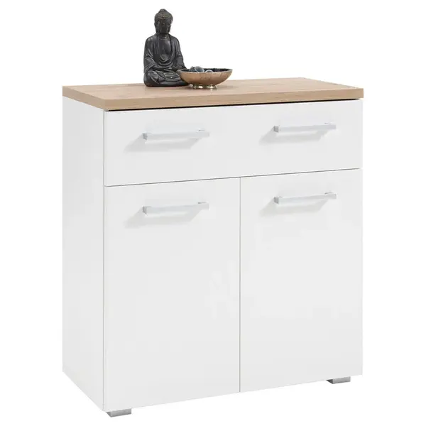 MID.YOU BOTNÍK, bílá, barvy dubu, 78/85/38 cm