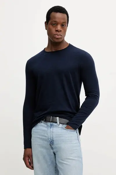 Bavlněné tričko s dlouhým rukávem United Colors of Benetton bílá barva, 3JE1J19A9