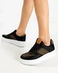 Resti Black women's sports shoes with Glou print - Footwear