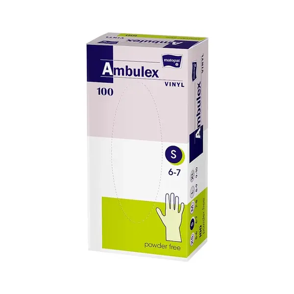 MATOPAT Ambulex Vinyl rukavice vinylové nepudrované S 100 kusů