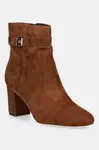 Semišové boty Lauren Ralph Lauren Kellie Bt Hl hnědá barva, na podpatku, 802967827002