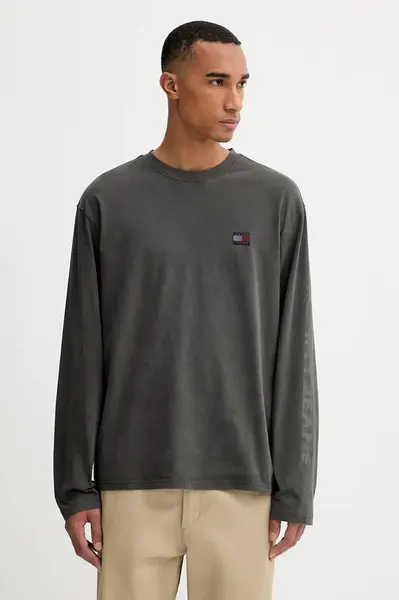 Bavlněné tričko s dlouhým rukávem Tommy Jeans