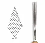 Dláto Stubai tvaru V 75° 5539 – šířka 12mm