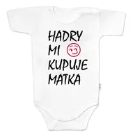 Baby Nellys Body krátký rukáv Hadry mi kupuje matka,  bílé vel.  62