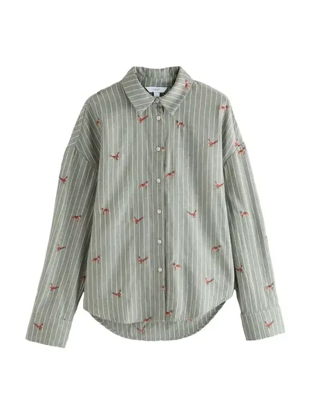 Next Blúzka  hnedá / pastelovo zelená / biela