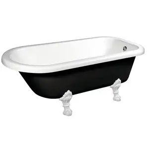 Polysan Foxtrot voľne stojaca vaňa 170x75 cm akrylát ľavá aj pravá čierna/nohy biele 72962