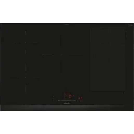 Indukčná varná doska Siemens 80 cm čierna, inštalácia na pracovnú dosku s rámčekom EX875HVC1E