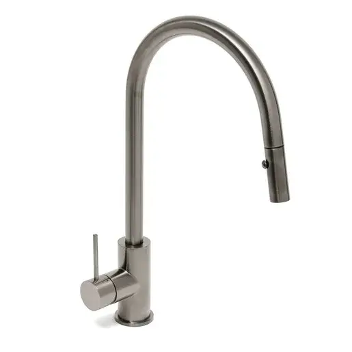 Drezová batéria SAT Aurum s vyťahovacou spŕškou, 2 prúdy brúsený gun metal SATBAUR286BGM