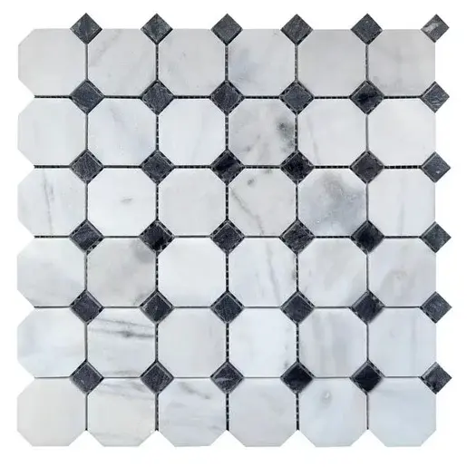 Kamenná mozaika Premium Mosaic Stone calacatta 30x30 cm leštěná STMOSOCTACA