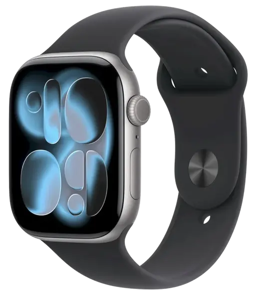 APPLE Watch 11 GPS + Cellular 46mm Vesmírne šedý hliník s čiernym športovým remienkom- M/L