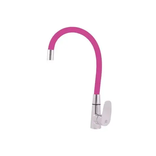 RAV SLEZÁK Amur drezová batéria so silikónovým ramienkom ružová / chróm am719.5/10r AM719.510R