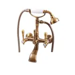 Vaňová batéria RAV Slezák MORAVA so sprchovacím setom 150 mm stará mosadz MK460.5/2SM