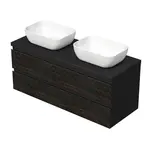 Kúpeľňová skrinka s krycou doskou SAT Cube Way 120x47,5x46 cm hnedá mat CUBE3D461202ZHKD