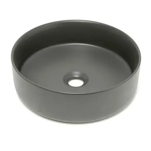 Umývadlo na dosku SAT Mood 36x36 cm tmavě šedá matná bez otvoru pre batériu, bez prepadu SATM3636DGRM
