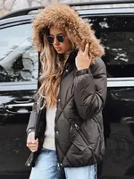 Dámska zimná pikovaná bunda s kapucňou