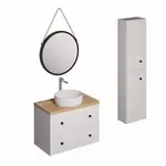 Kúpeľňová zostava s umývadlom vrátane umývadlovej batérie, vtoku a sifónu Naturel Forli biela KSETFORLI11