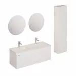 Kúpeľňová zostava s umývadlom vrátane umývadlovej batérie, vtoku a sifónu Naturel Ancona biela KSETANCONA8