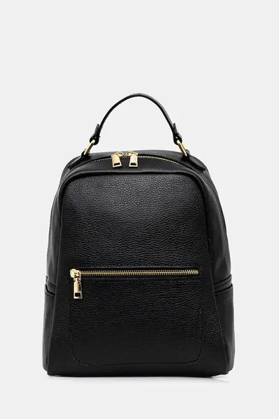 Kožený ruksak Answear.LAB čierna farba, malý, jednofarebná