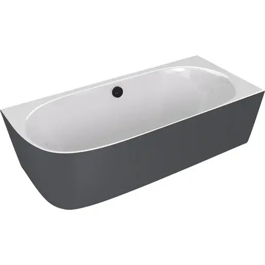 Polysan Sussi voľne stojaca vaňa 160x70 cm liaty mramor pravá biela/antracit bilá/antracit 90191R.52