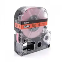 Epson LK-2RBP, SC6RW, C53S652001, 6mm x 9m, černý tisk / červený podklad, kompatibilní páska