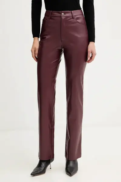 Kalhoty Guess dámské, hnědá barva, high waist, W5BB75 K8S30