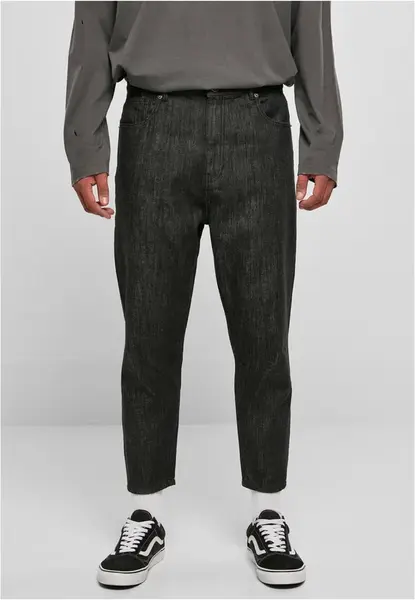 Cropped Tapered Jeans realblack vyprané