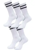 Double Stripe Socks 5-Pack white/black