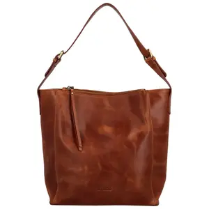 Dámská kožená kabelka na rameno koňaková - Bellugio Kyera