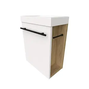 Skrinka s umyvadlem Wc Mari 40 cm biela/dub