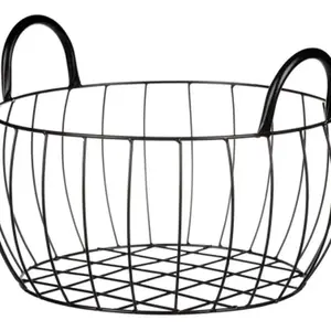 Úložný koš černý kov, 31x16 cm
