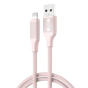 XO kabel NB265 USB - Lightning, 1 m, růžový