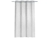 Závěs 140x180 cm, stříbrný s geometrickým vzorem