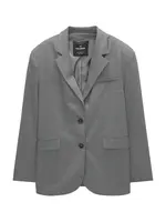 Pull&Bear Blejzer  sivá / tmavosivá