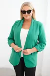Kesi Włoski Dámska sako Plus Size bez zapínania s podšívkou XL/2XL zelená
