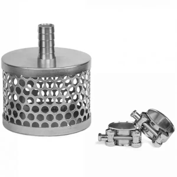 Sací koš ocelový, hadice 25mm 1"+2x GBS svorky