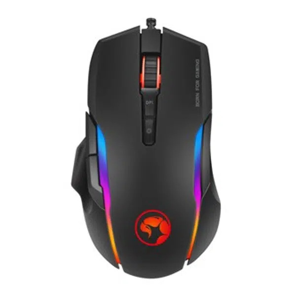 Marvo Myš G945, 10000DPI, optika, 9tl., drátová USB, černá, herní, RGB podsvícení