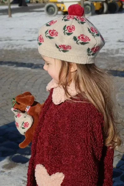 Dětský baret s příměsí vlny Konges Sløjd BELOU KNIT BERET