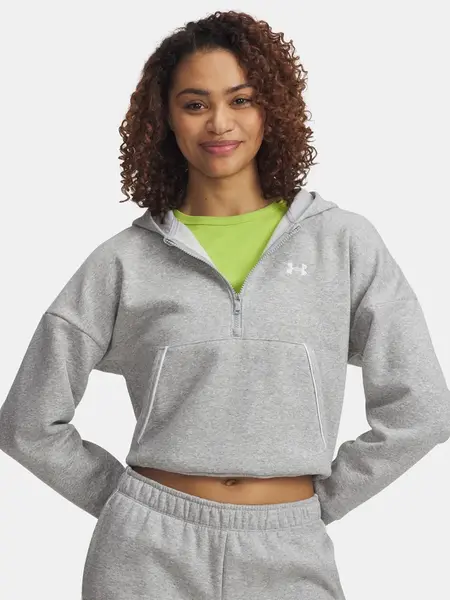 Dámská mikina Under Armour Rival Flc Piped HZ Hoodie-GRY - Dámské